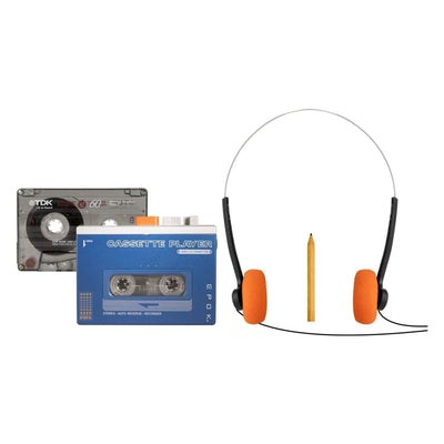EPOK BTTAPEBL REWIND+ tragbarer Kassettenspieler mit Bluetooth Blau