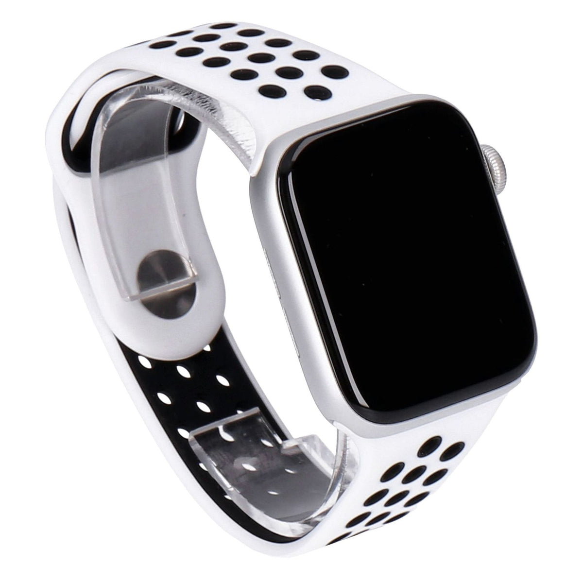 Produktbild Smartwatch - Apple Watch Series 6 Nike GPS 44mm Silber Aluminiumgehäuse mit Sportarmband Platinum/Schwarz