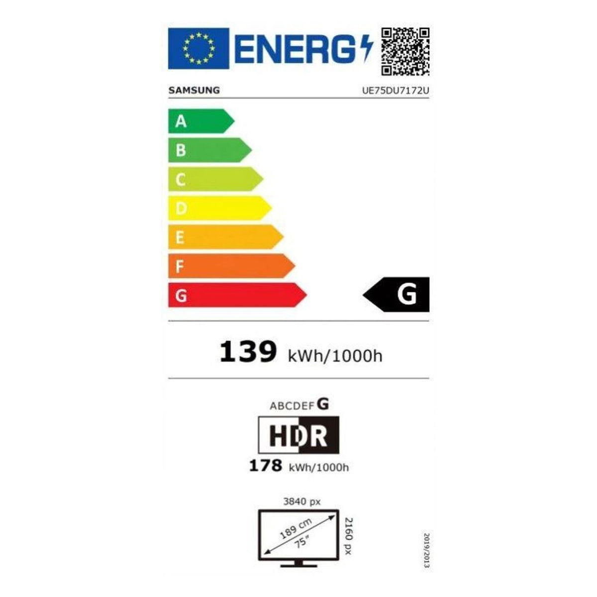 Produktbild LED-Fernseher - Samsung UE75DU7172U 75 Zoll TV 4K Ultra HD Smart TV Wi-Fi Black
