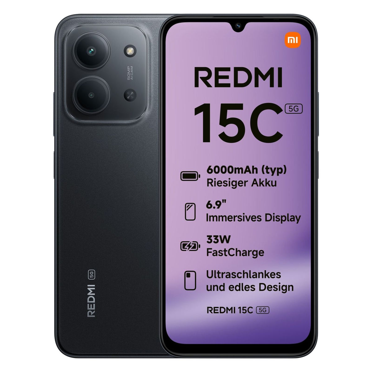 Produktbild Smartphone - Xiaomi Redmi 15C 5G Dual-SIM 128GB Midnight Black
