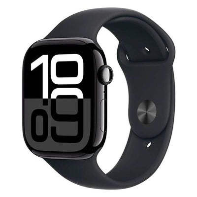 Watch Series 10 46mm GPS + 4G Diamantschwarz Aluminiumgehäuse, Sportarmband Schwarz S/M