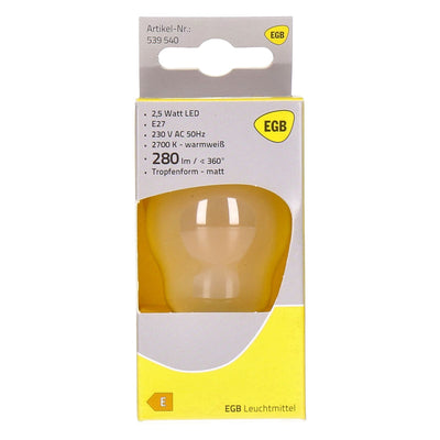 2,5 Watt LED E27 Tropfenform Leuchtmittel