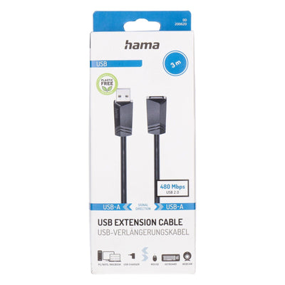USB Verlängerungskabel 3m schwarz