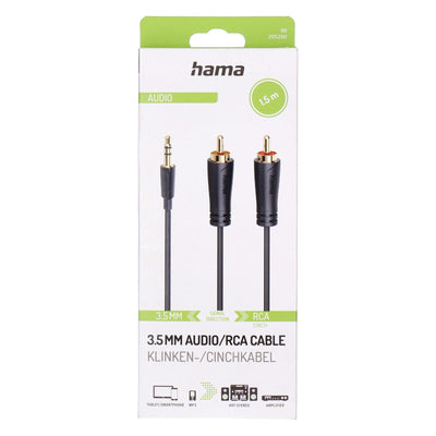 00205260 Audio-Kabel, 3,5-mm-Klinken-Stecker 2 Cinch-Stecker, Stereo, verg., 1,5 m