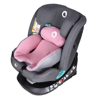 Autokindersitz Bastiaan One i-Size 360 Grad Grau /Pink