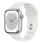 Apple Watch Series 8 41mm GPS Silber Aluminiumgehäuse mit Sportarmband Weiß