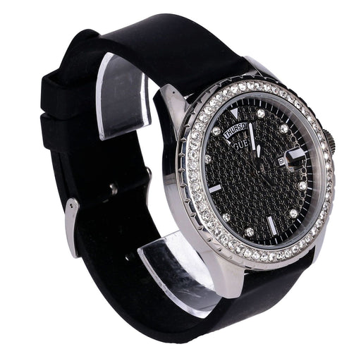 Produktbild Quarzuhr - Guess Silver Round Dial Quartz Analog Men Silikon Armband