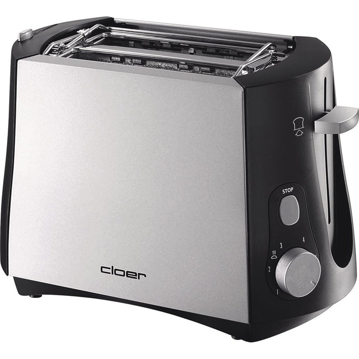 Cloer 3410 2-Scheiben Toaster 825W Edelstahl (matt) / Schwarz