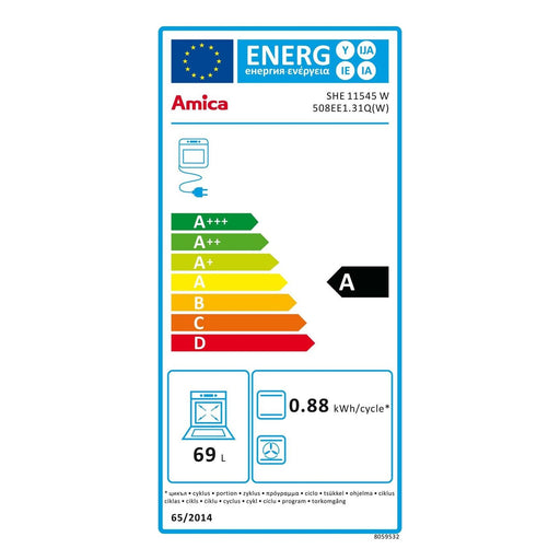 Produktbild Elektro-Standherd - Amica SHE 11545 W Standherd 50 cm A weiß