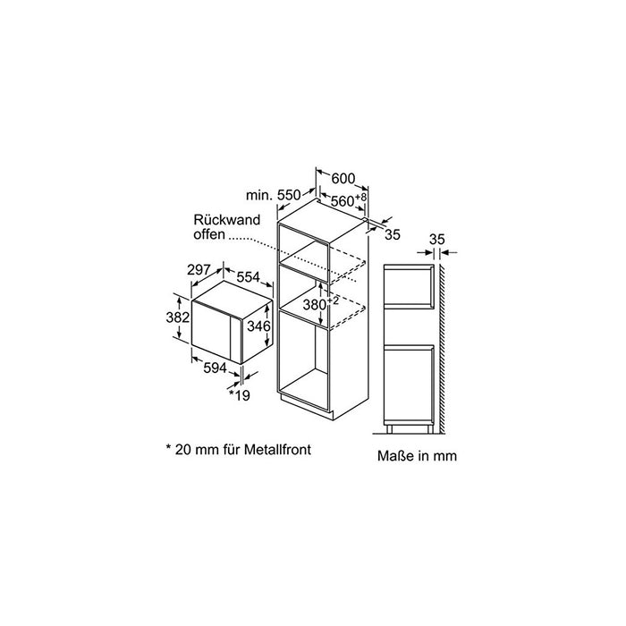 Bosch BFL524MS0 Einbau Mikrowelle 20L edelstahl