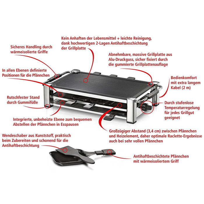 Rommelsbacher RCC 1500 Raclette-Grill schwarz