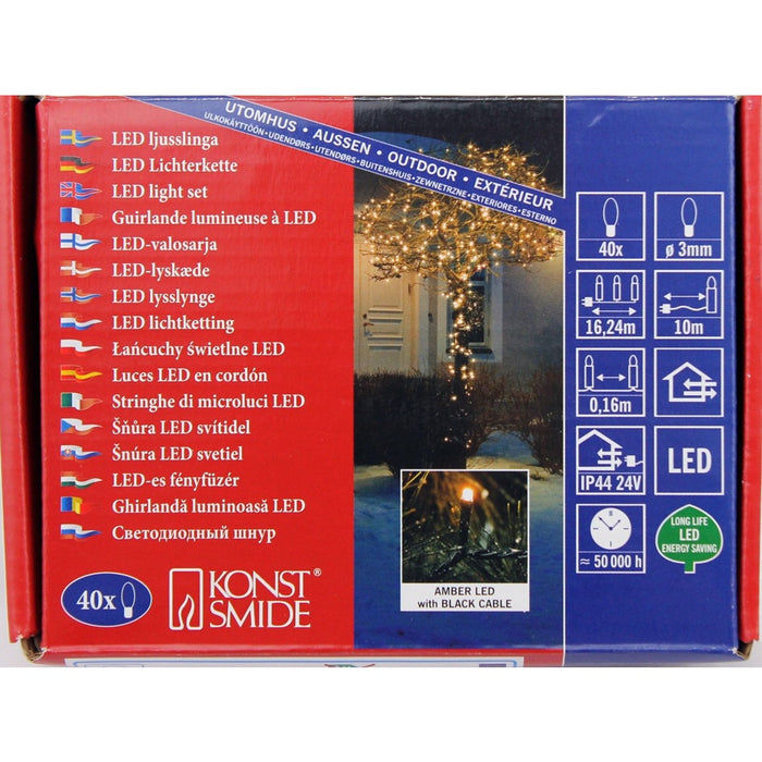 Konstsmide 40 Micro LED Lichterkette bernsteinfarbene