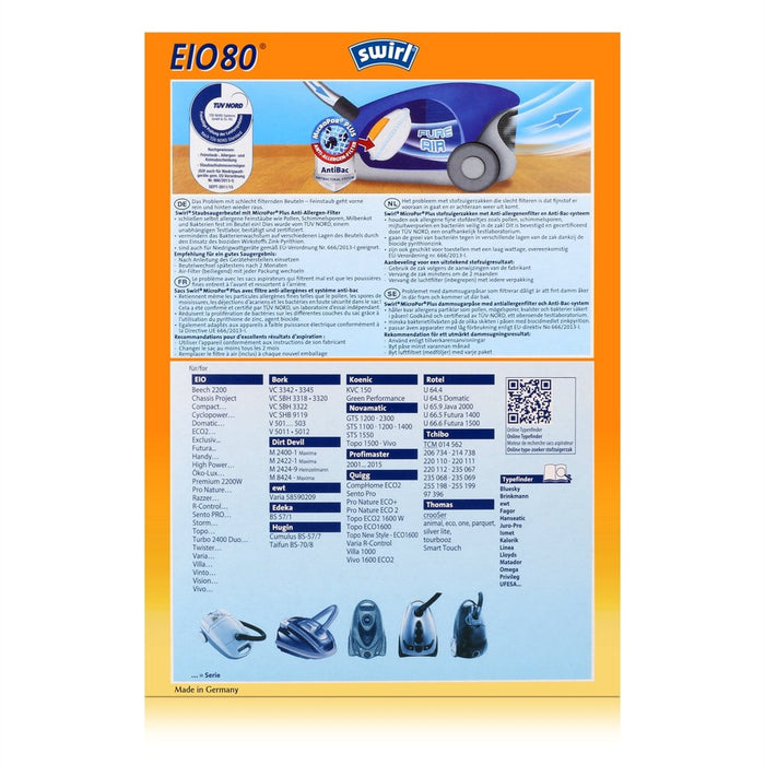 Swirl EIO 80 MP Plus AirSpace Staubsaugerbeutel