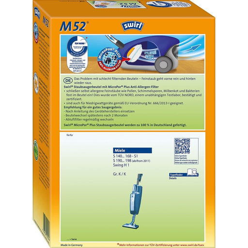 Produktbild Staubsaugerbeutel - Swirl M 52/4 MP PLUS GREEN Staubsaugerbeutel