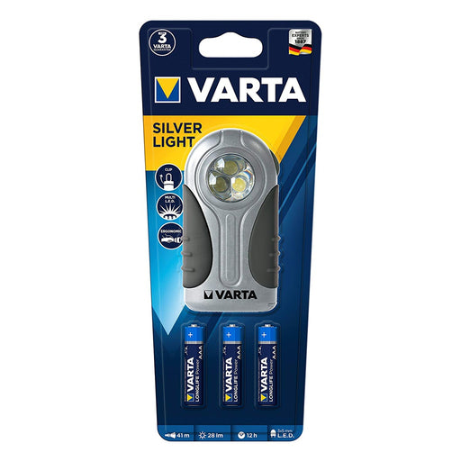 Produktbild LED Taschenlampe - Varta Silver Light 3AAA Taschenlampe