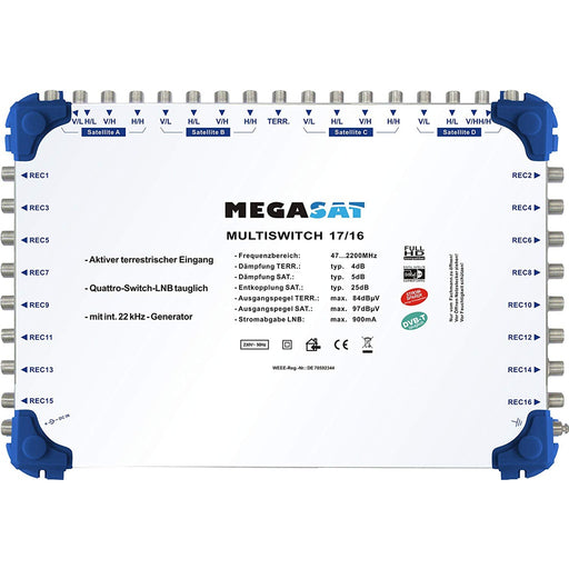 Produktbild SAT-Multischalter - Megasat Multiswitch 17/16 Multischalter