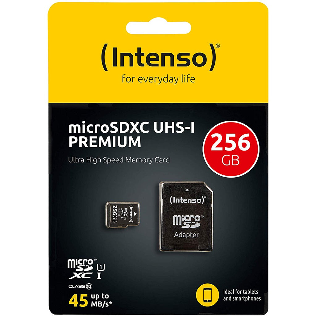 Produktbild Speicherkarte - Intenso Micro SDXC Karte Speicherkarte 256GB  UHS-I Premium mit Adapter