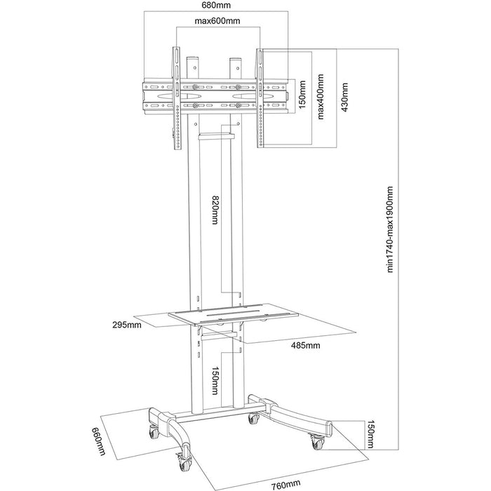 VCM B-MS 190 TV-Halterung schwarz