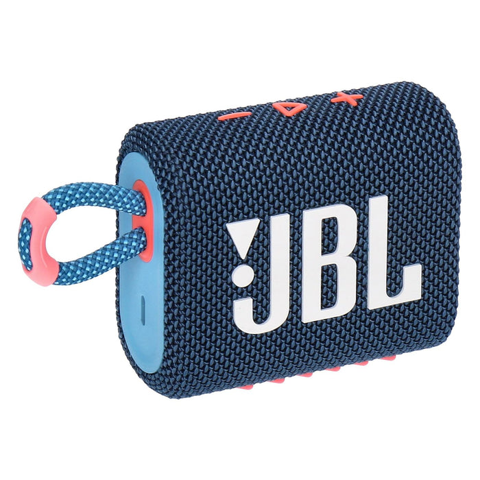 JBL GO 3 Bluetooth Box Lautsprecher blau/rot Wasserdicht, 5h Wiedergabezeit