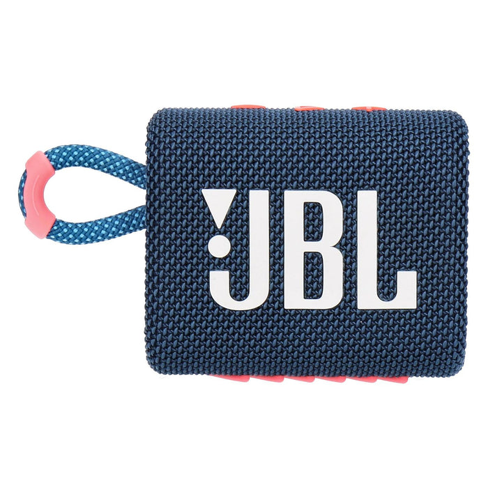 JBL GO 3 Bluetooth Box Lautsprecher blau/rot Wasserdicht, 5h Wiedergabezeit