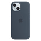 Apple Silikon Case mit MagSafe für iPhone 15 Plus Sturmblau