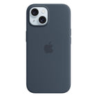 Apple Silikon Case mit MagSafe für iPhone 15 Plus Sturmblau
