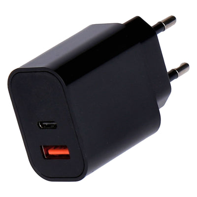 18W Dual USB-C/A Ladegerät schwarz