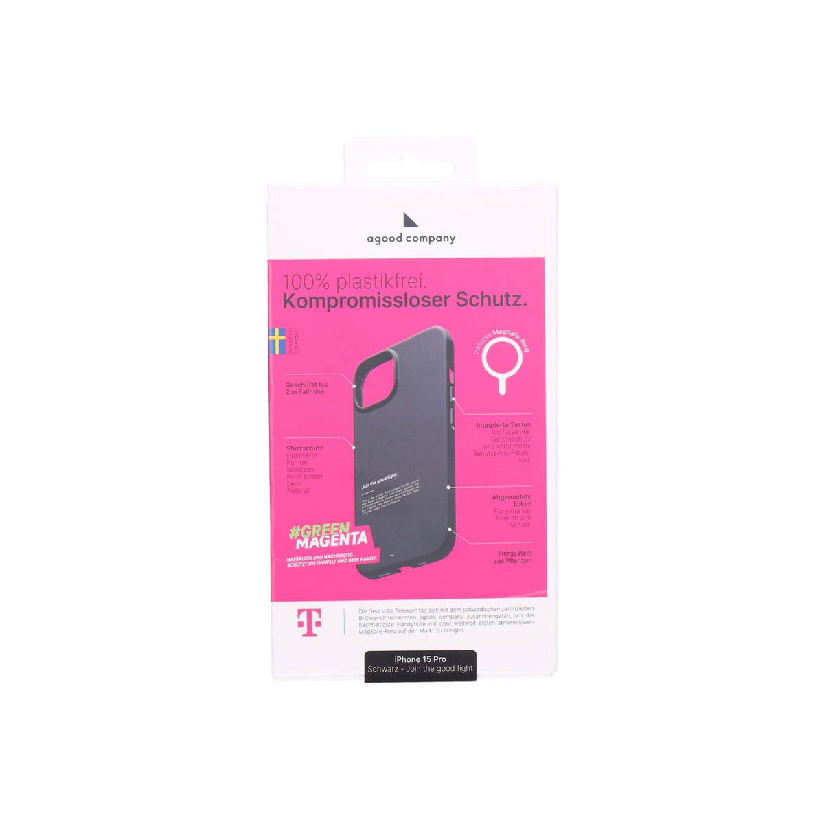 Produktbild Smartphone-Hülle - agood Handyhülle Schwarz passend für Apple iPhone 15 Pro