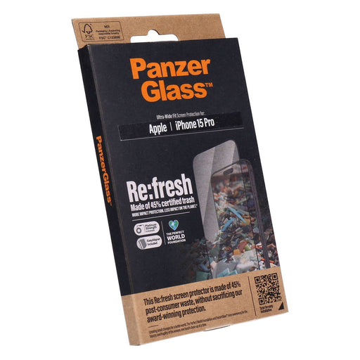Produktbild Displayschutzglas - PanzerGlass Displayschutz Glas für Apple iPhone 15 Pro mit Einbaurahmen Ultra-Wide Fit