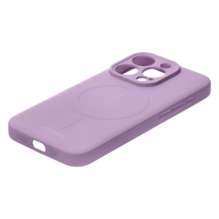 Mobilize Protection Pack iPhone 15 Pro Silikon Case lavendel und Displayschutz