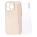Mobilize Protection Pack iPhone 15 Pro Max Silikon Case creme und Displayschutz