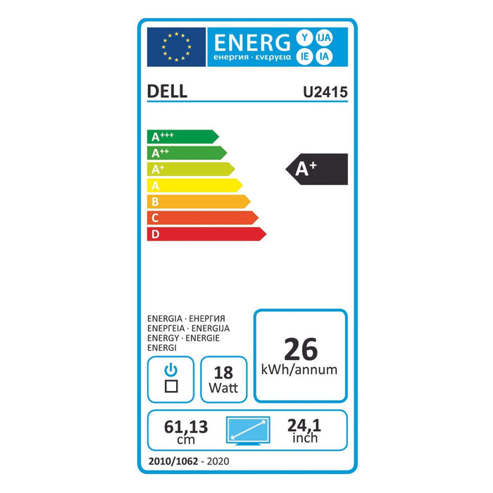 DELL UltraSharp U2415b LED display 61,2 cm (24.1") 1920 x 1200 Pixel WUXGA LCD Schwarz, Silber