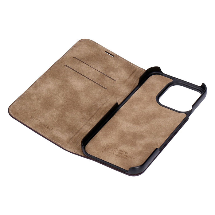 Mike Galeli Book Case Marc für iPhone 16 Pro Leder Case in Aubergine