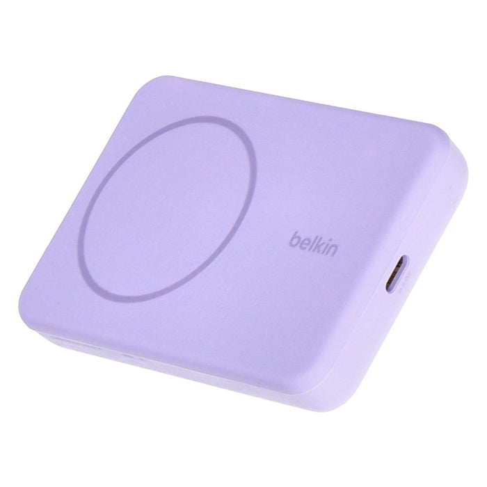Belkin BoostCharge magnetische Powerbank 5K Stand 5000mAh kompatibel mit MagSafe  flieder