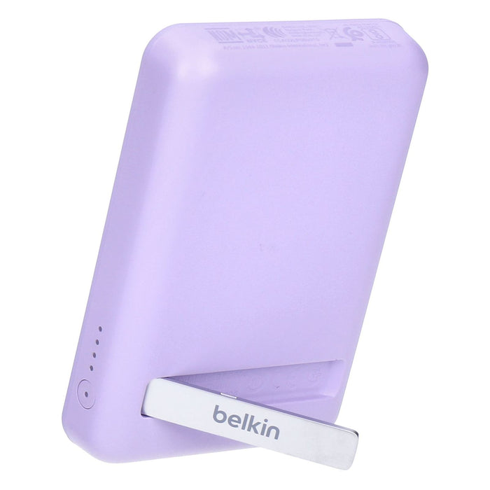 Belkin BoostCharge magnetische Powerbank 5K Stand 5000mAh kompatibel mit MagSafe  flieder
