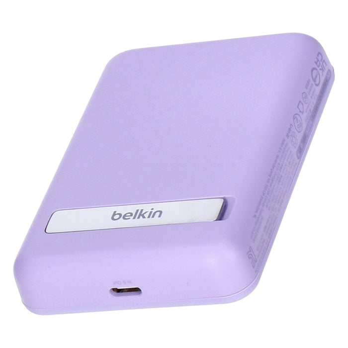 Belkin BoostCharge magnetische Powerbank 5K Stand 5000mAh kompatibel mit MagSafe  flieder