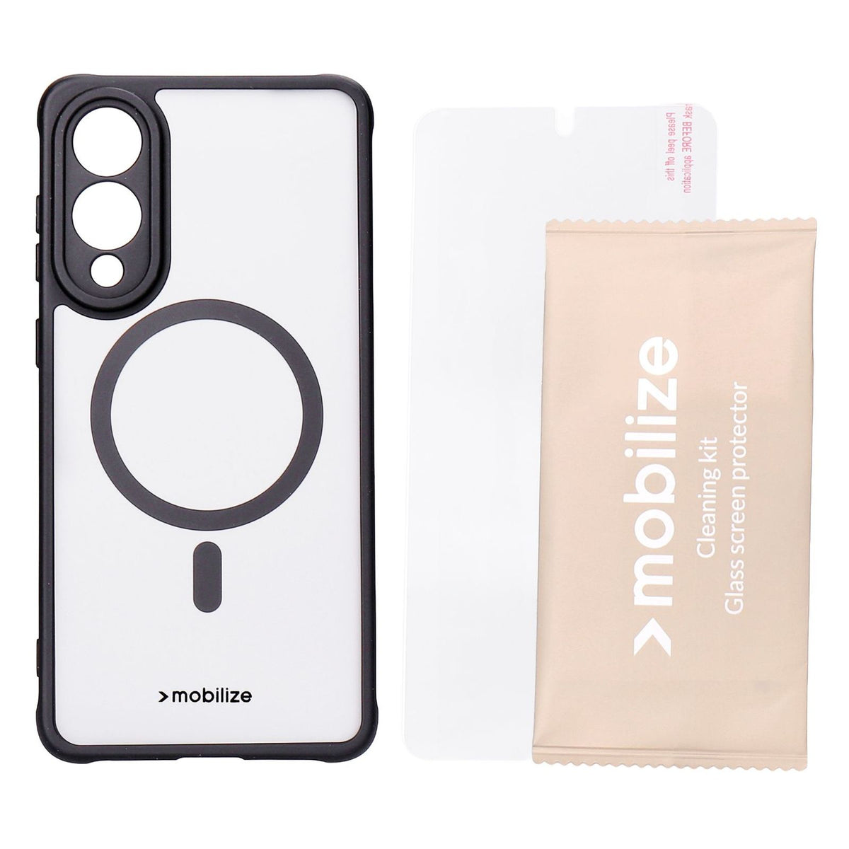 Produktbild Smartphone-Hülle - Mobilize Protection Pack passend für Samsung S25 Edge Hybrid Clearblack Case und Displayschutz