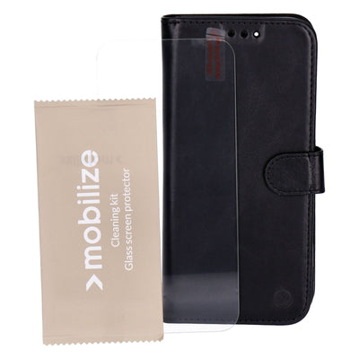 Leder Wallet schwarz passend für iPhone 16 Pro Max