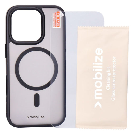 Produktbild Smartphone-Hülle - Mobilize Protection Pack passend für iPhone 16 Pro Hybrid Clearblack Case und Displayschutz