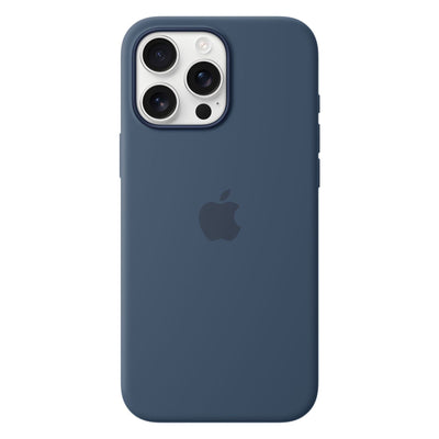 Silikon Case denim blau passend für Apple iPhone 16 Pro Max