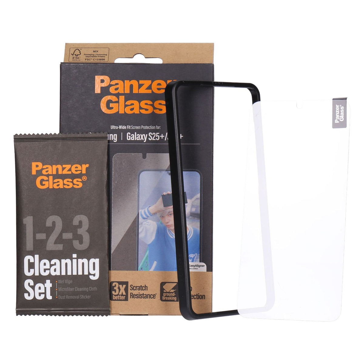 Produktbild Displayschutzglas - PanzerGlass Ultra Wide Fit Displayschutz passend für Samsung Galaxy S25+, S24+