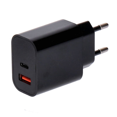 18W Dual USB-C/A Ladegerät schwarz