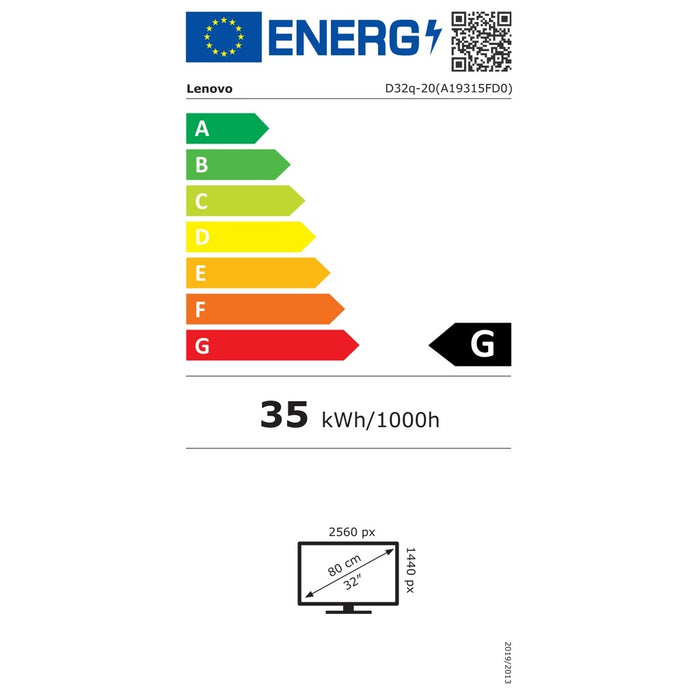 Lenovo D32q-20 80 cm (31.5 Zoll) 2560 x 1440 Pixel Quad HD LCD Schwarz