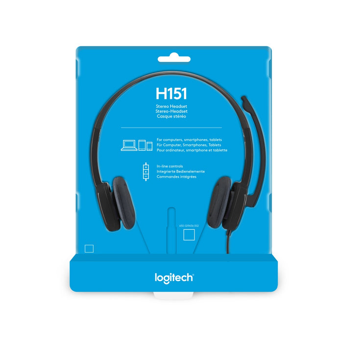 Logitech H151 Kopfhörer Verkabelt Kopfband Büro/Callcenter Schwarz