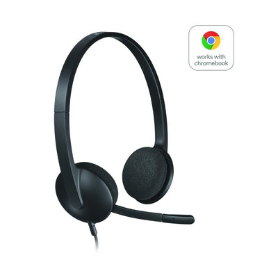 H340 USB Computer Headset Kopfhörer Verkabelt Kopfband Büro/Callcenter USB Typ-A