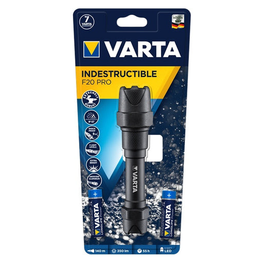 Produktbild LED Taschenlampe - Varta INDESTRUCTIBLE F20 PRO Schwarz Hand- Blinklicht LED