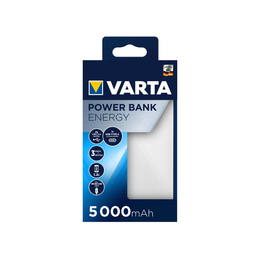 Produktbild Powerbank - Varta Energy 5000 Akkuladegerät Lithium Polymer (LiPo) 5000 mAh Schwarz, Weiß