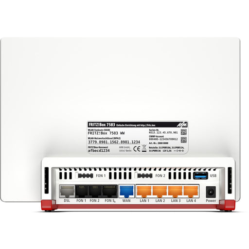 Produktbild WLAN-Router - AVM FRITZ!Box 7583 WLAN-Router Gigabit Ethernet Dual-Band (2,4 GHz/5 GHz) 4G Weiß