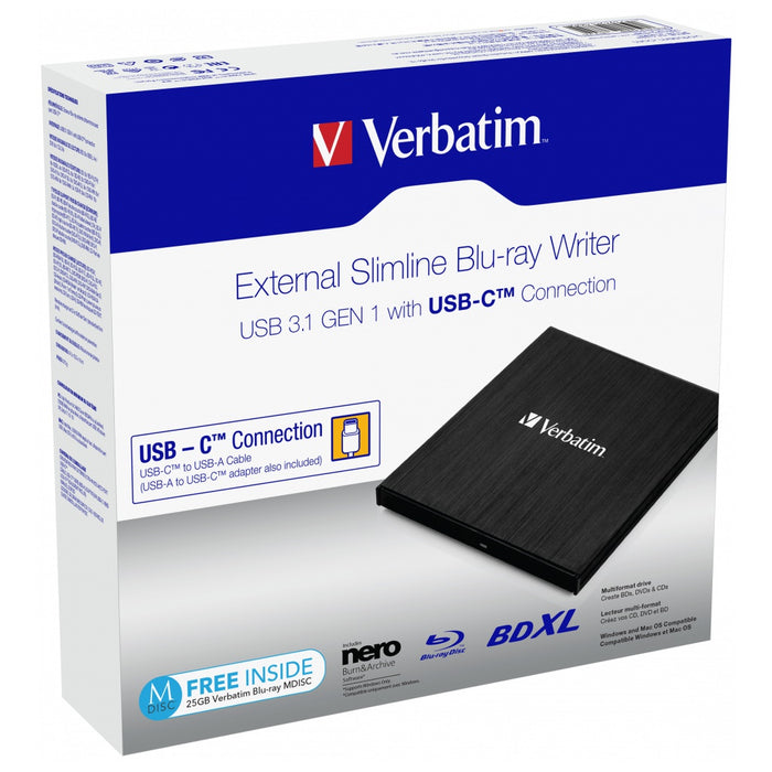 Verbatim 43889 Optisches Laufwerk Blu-Ray RW Schwarz