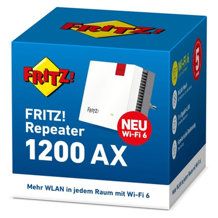 AVM FRITZ!Repeater 1200 AX 2400 Mbit/s Eingebauter Ethernet-Anschluss WLAN Weiß 1 Stück(e)